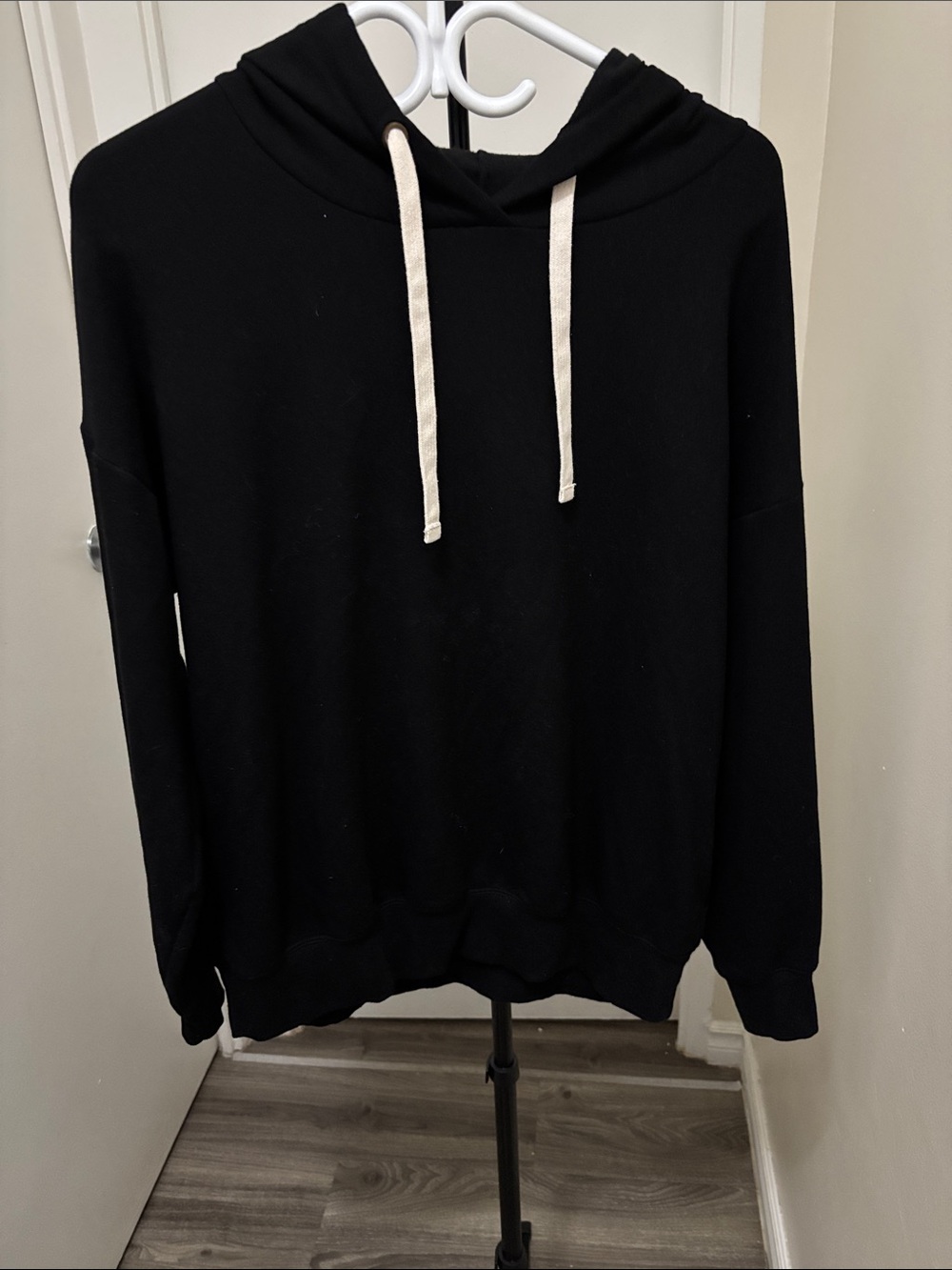 Buffalo David Bitton Black Hoodie with Cream Drawstrings